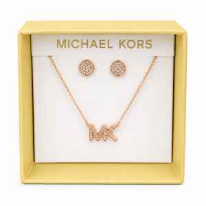 MK BOX EARRINGS/NECKLACE ROSEGOLD