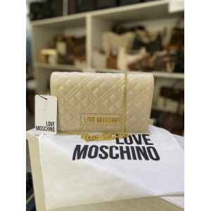 LOVE MOSCHINO BORSA QUILTED CREAM XBODY CHAIN