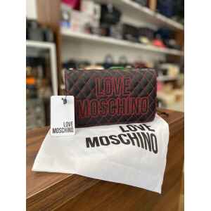 LOVE MOSCHINO BORSA BLACK/RED STITCHES