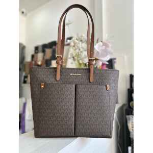 MK MD DOUBLE POCKET TOTE BROWN
