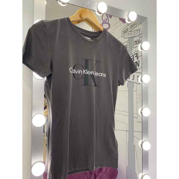 CK GRAY TSHIRT WHITE MONOGRAM LOGO