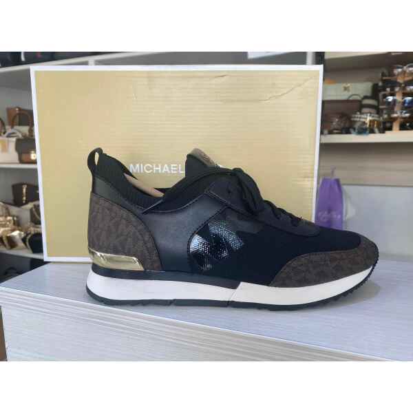MK JENKINS KNIT TRAINER BLK/BROWN
