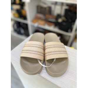 TH SLIDERS CREAM BRANDED STRAP
