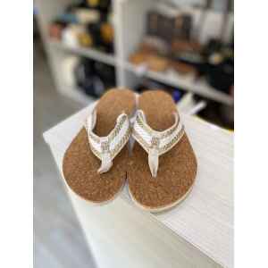 TH FLIP FLOPS KNITTED STRAP WHITE/GOLD