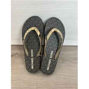 MK FLIP-FLOPS BROWN GOLD