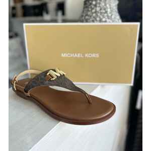 MK REED FLAT THONG BROWN