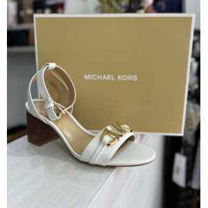 MK REED BLOCK HEEL SANDAL OPTIC WHITE