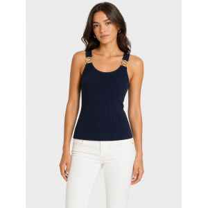 MK RIBBED TOP NAVY WITH STRAP DETAIL