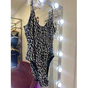 CK SWIMSUIT BLACK/WHITE PATTERN