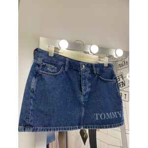 TH SKIRT DENIM SHORT BRANDED LOGO