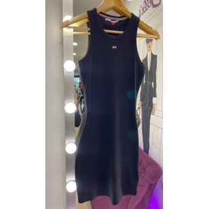 TOMMY JEANS BLACK FITTED DRESS