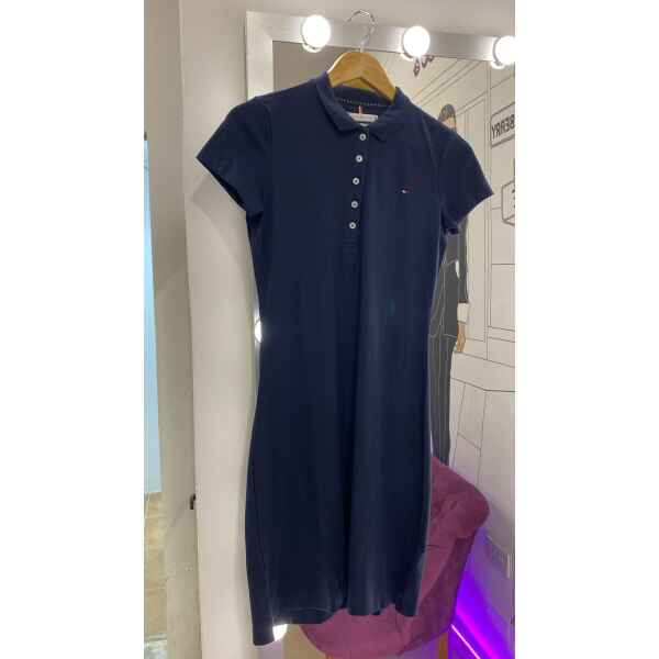 TH SLIM FIT POLO DRESS NAVY BLUE