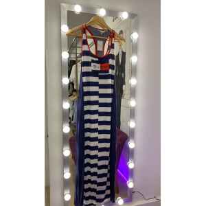 TH TANK DRESS LONG STRIPPED BLUE/WHITE/RED