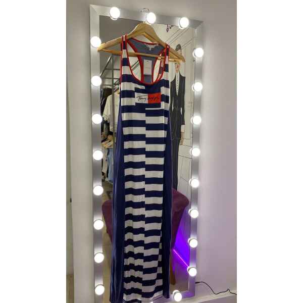 TH TANK DRESS LONG STRIPPED BLUE/WHITE/RED