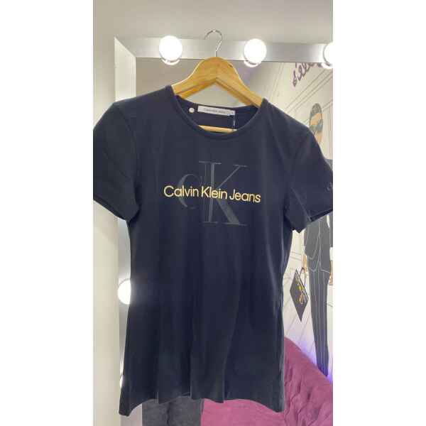 CK GLOSSY SLIM TSHIRT BLACK/FEAR LOGO
