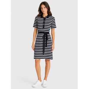 TH POLO MIDI DRESS STRIPED WITH BELT