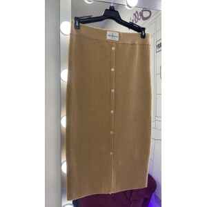 CK MID LARGE SKIRT KNITTED CAMEL