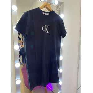 CK DRESS TSHIRT BLACK 'CK' LOGO WHITE