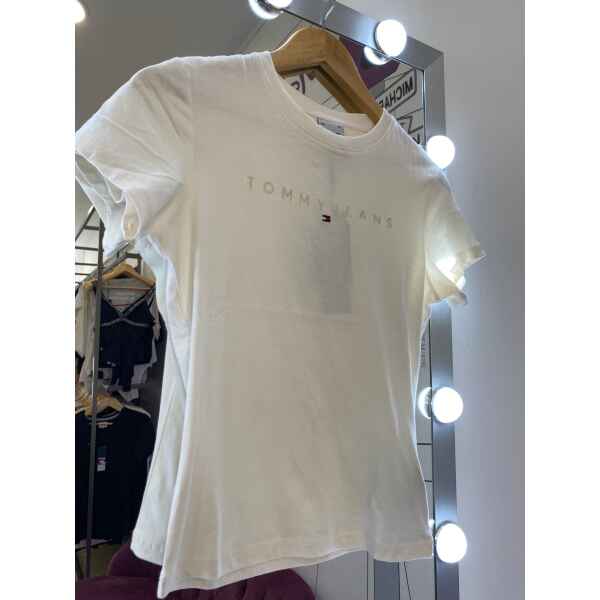TOMMY JEANS CREAM TSHIRT GOLD LETTERS TAG '1985 N.Y'