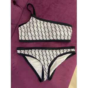 CK BIKINI SET WHITE/BLACK PATTERN