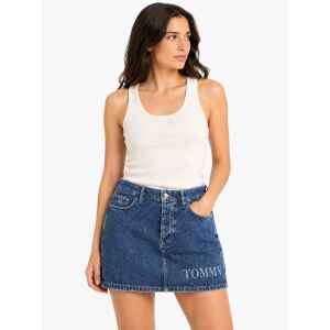 TH SKIRT DENIM SHORT BRANDED LOGO