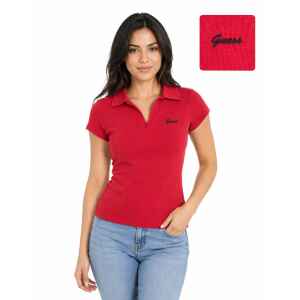 GUESS RAFINA POLO TOP BOHEMIAN RED