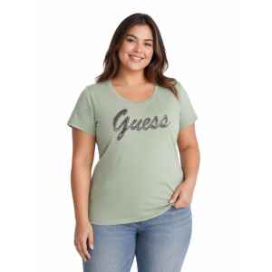 GUESS TSHIRT GREEN 'GUESS' STONES