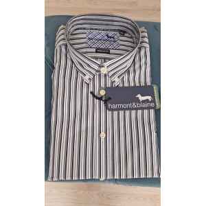 HB MEN SHIRT STRIPES "012055" GREEN