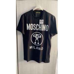 MOSCHINO MILANO BLACK TSHIRT WHITE LETTERS