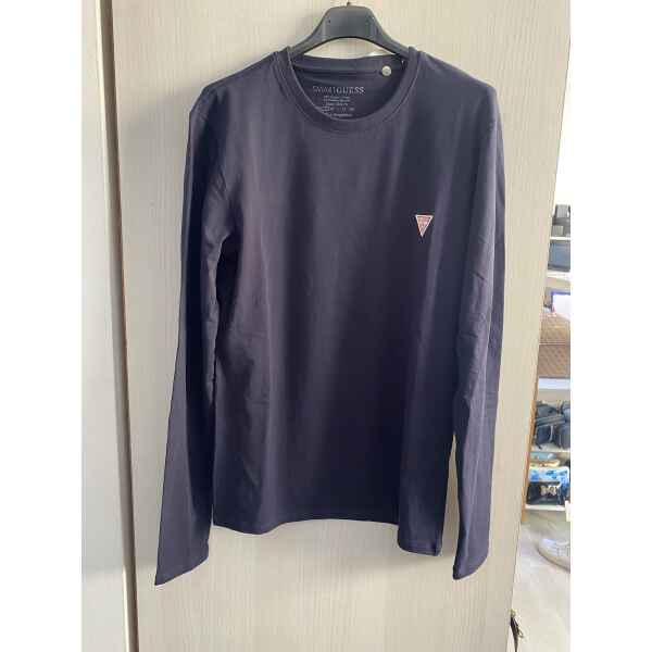 GUESS MEN TOP BLUE THIN LONG SLEEVE