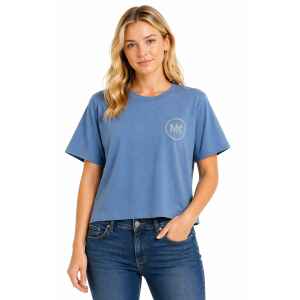 MK TSHIRT LIGHT BLUE CIRCLED 'MK' LOGO