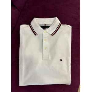 TH POLO TSHIRT WHITE RED/BLUE/WHITE EDGES