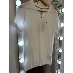 TOMMY JEANS TSHIRT WHITE V NECK