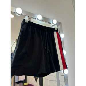 TH SWIMSHORT BLACK  CORNER STRIPED WHITE/RED