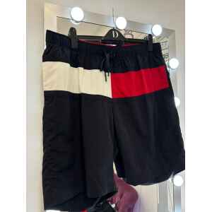 TH SWIMSHORT NAVY BLUE MID LINE WHITE/RED