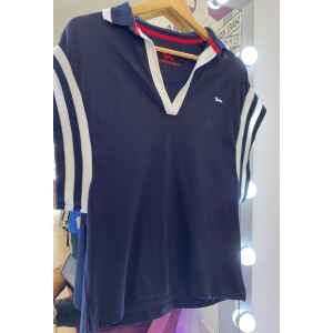 HB POLO V NECK SLEEVE LESS NAVY BLUE
