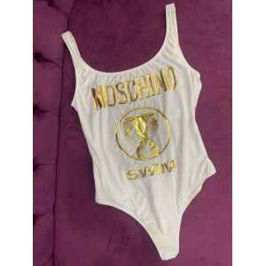 MOSCHINO SWIMSUIT WHITE GOLD LOGO