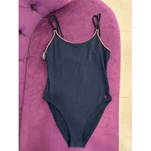 TH SWIMSUIT NAVY BLUE CORNER STRIPED WHITE/RED