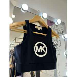 MK BLACK CROP TOP "MK" WHITE