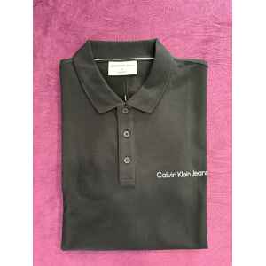 CK POLO TSHIRT BLACK 'CALVIN KLEIN' WHITE