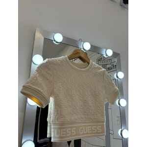 GUESS CROP TOP BEIGE TEXTURE