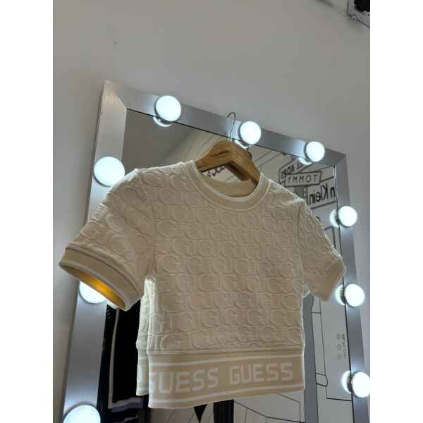 GUESS CROP TOP BEIGE TEXTURE