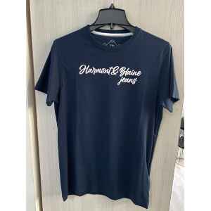 HBJ TSHIRT BLUE NAVY WHITE LETTERS