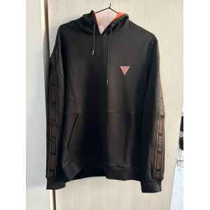 GUESS HODDIE BLACK/ORANGE BRANDED SLEEVES