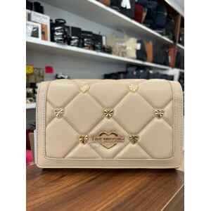 LOVE MOSCHINO BORSA PU CREMA + STUDS ORO BEIGE GOLD HEARTS