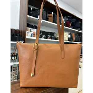 COCINELLE TAN TOTE ZIPPED