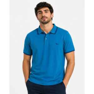 H&B TURQUOISE POLO SHIRT DOUBLE BLUE LINES