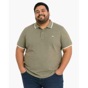 HB GREEN OLIVE POLOSHIRT GREY EDGES