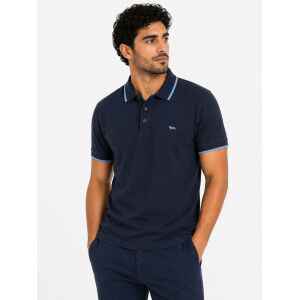 HB POLO SHIRT BLUE NAVY/LIGHT BLUE EDGES