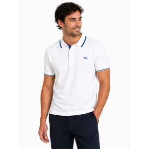 HB POLO SHIRT WHITE/BLUE EDGES